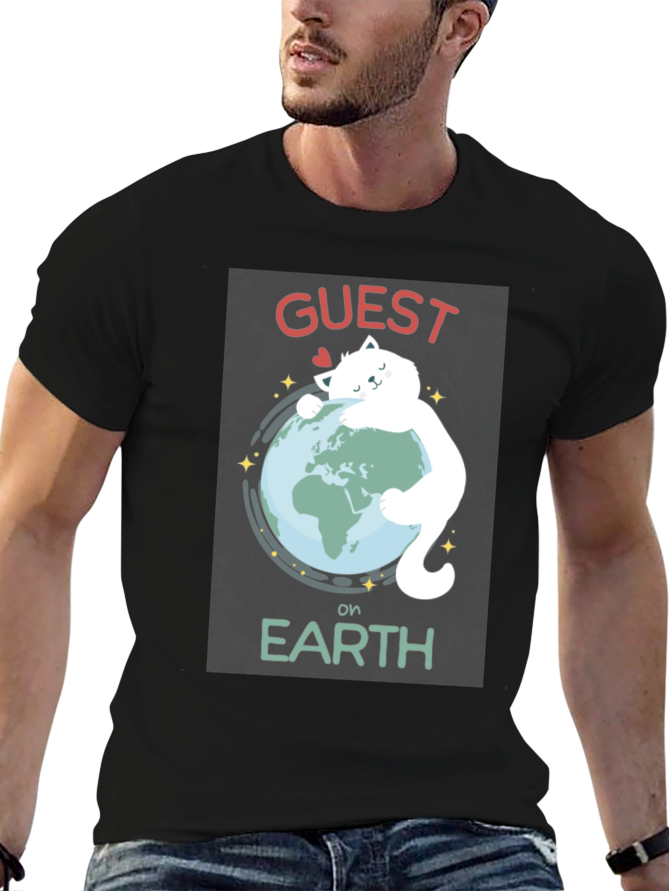 Guest on Earth Black Graphic T-Shirt