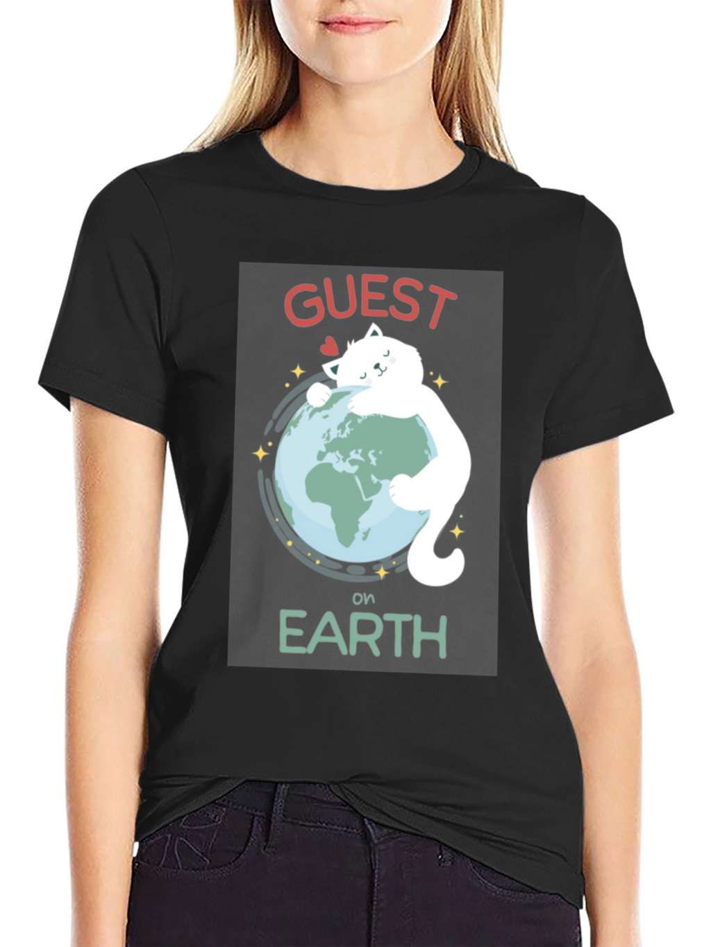 Guest on Earth Black Graphic T-Shirt