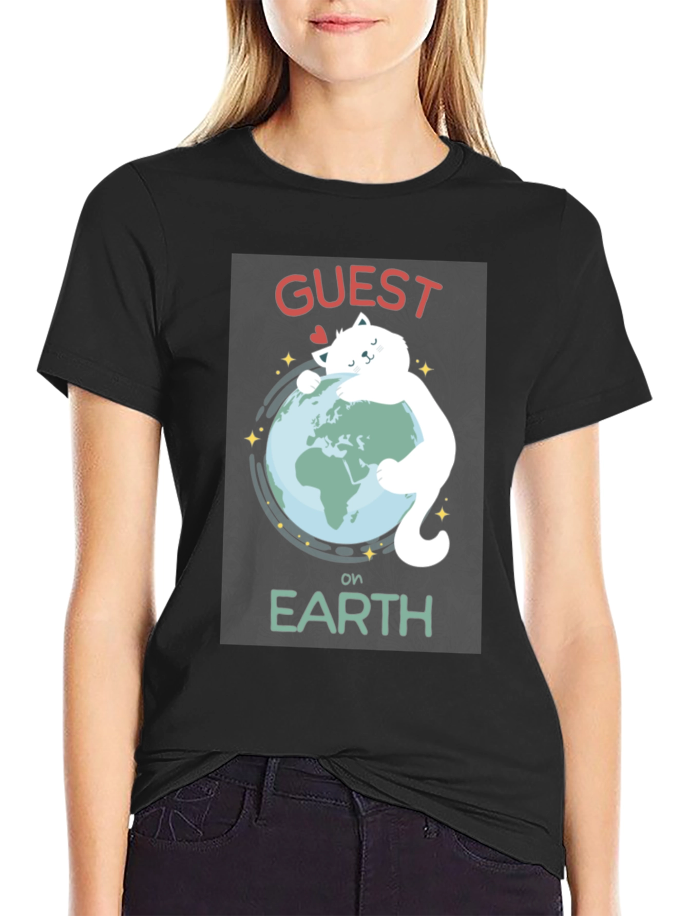 Guest on Earth Black Graphic T-Shirt