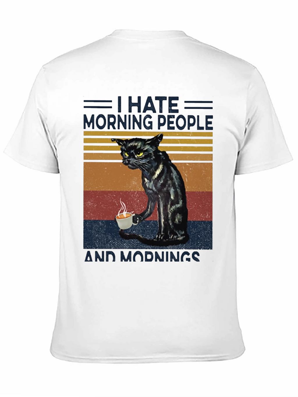I Hate Morning People Cat Graphic T-Shirt