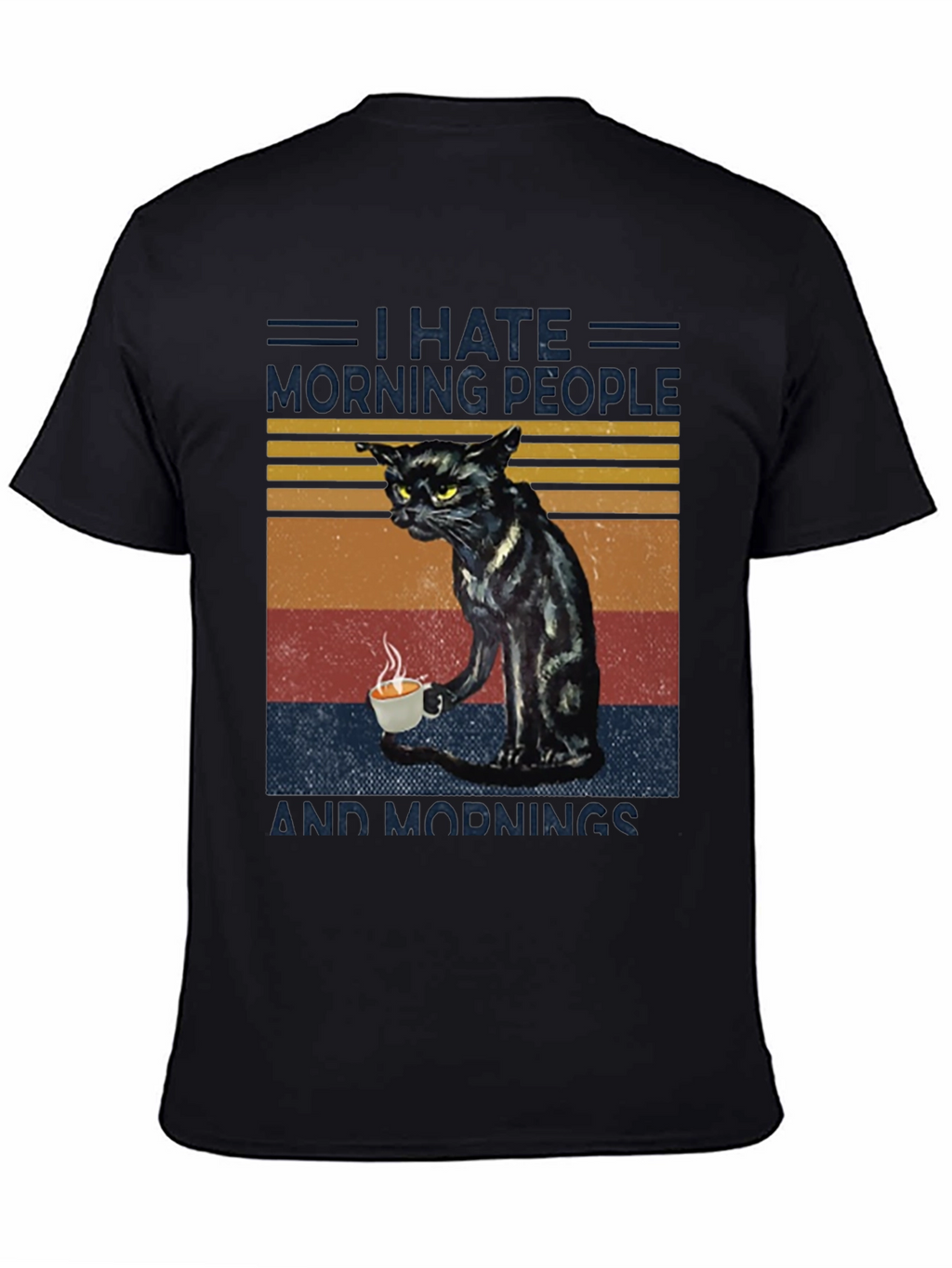 I Hate Morning People Cat Graphic T-Shirt