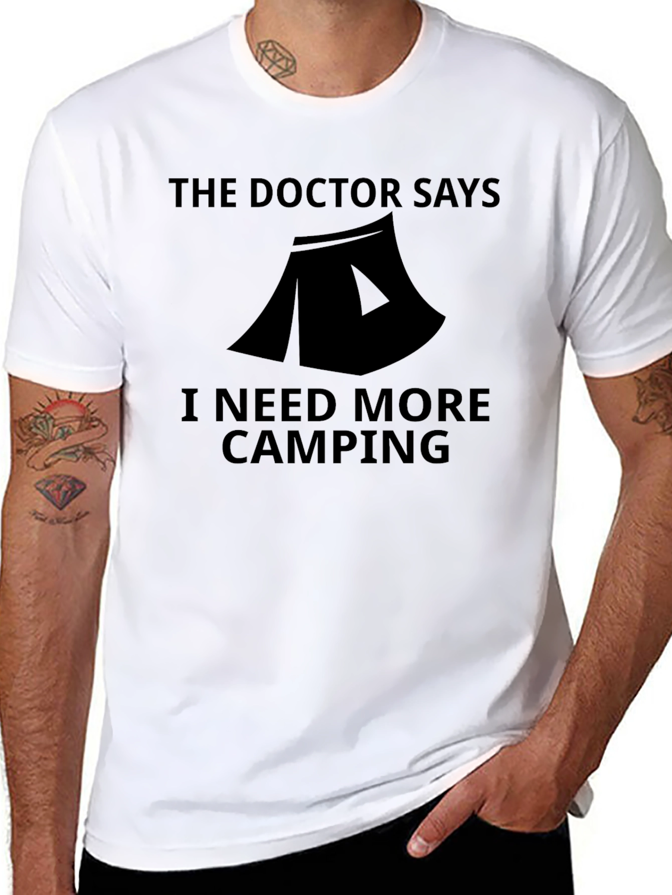 The Doctor Says I Need More Camping Black Tee