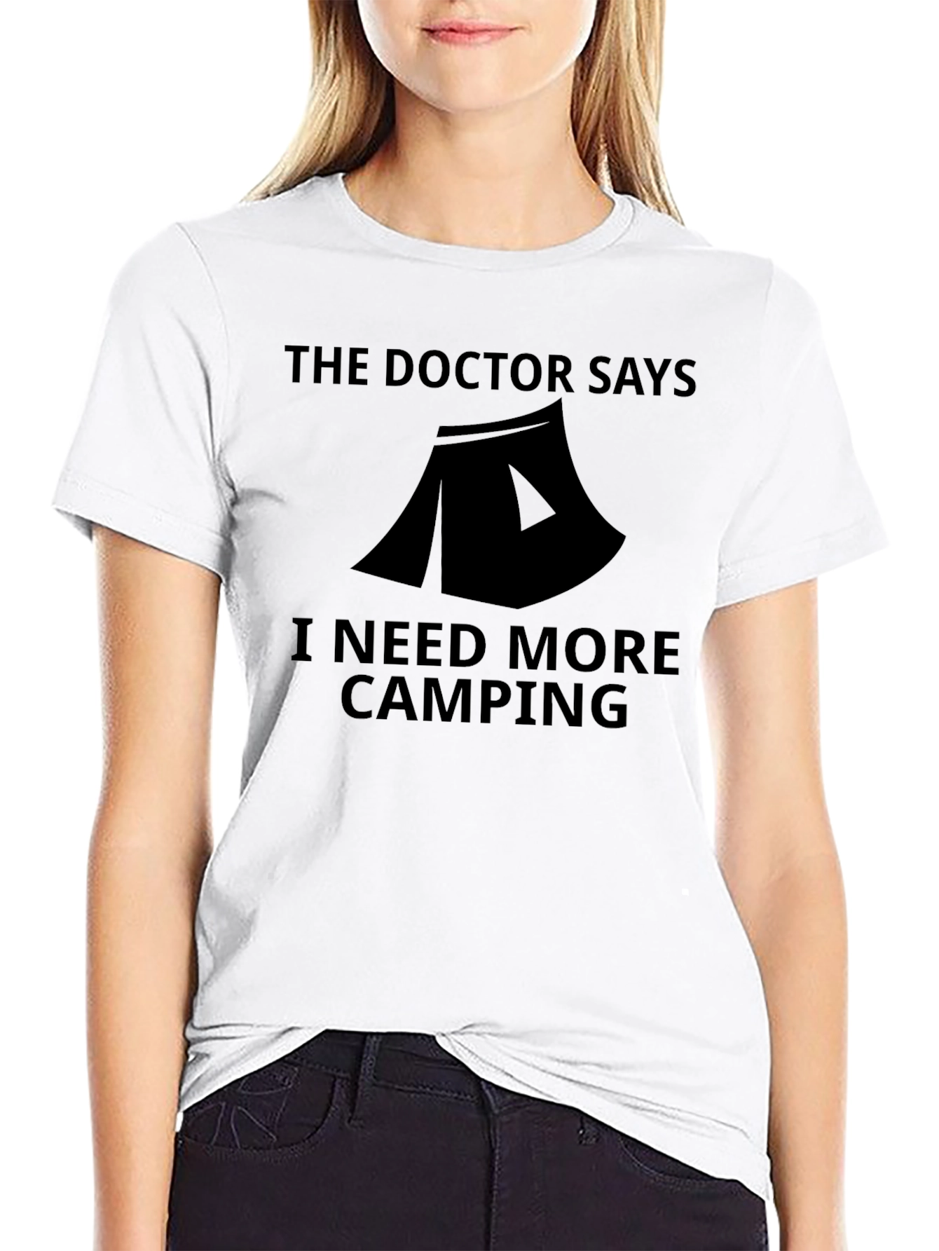 The Doctor Says I Need More Camping Black Tee
