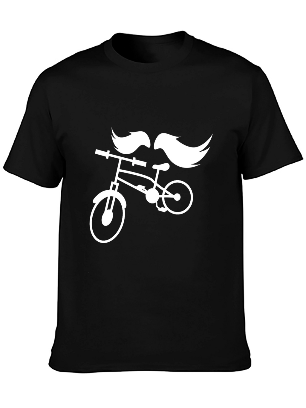 Cool Mustache Bike Black Graphic Tee