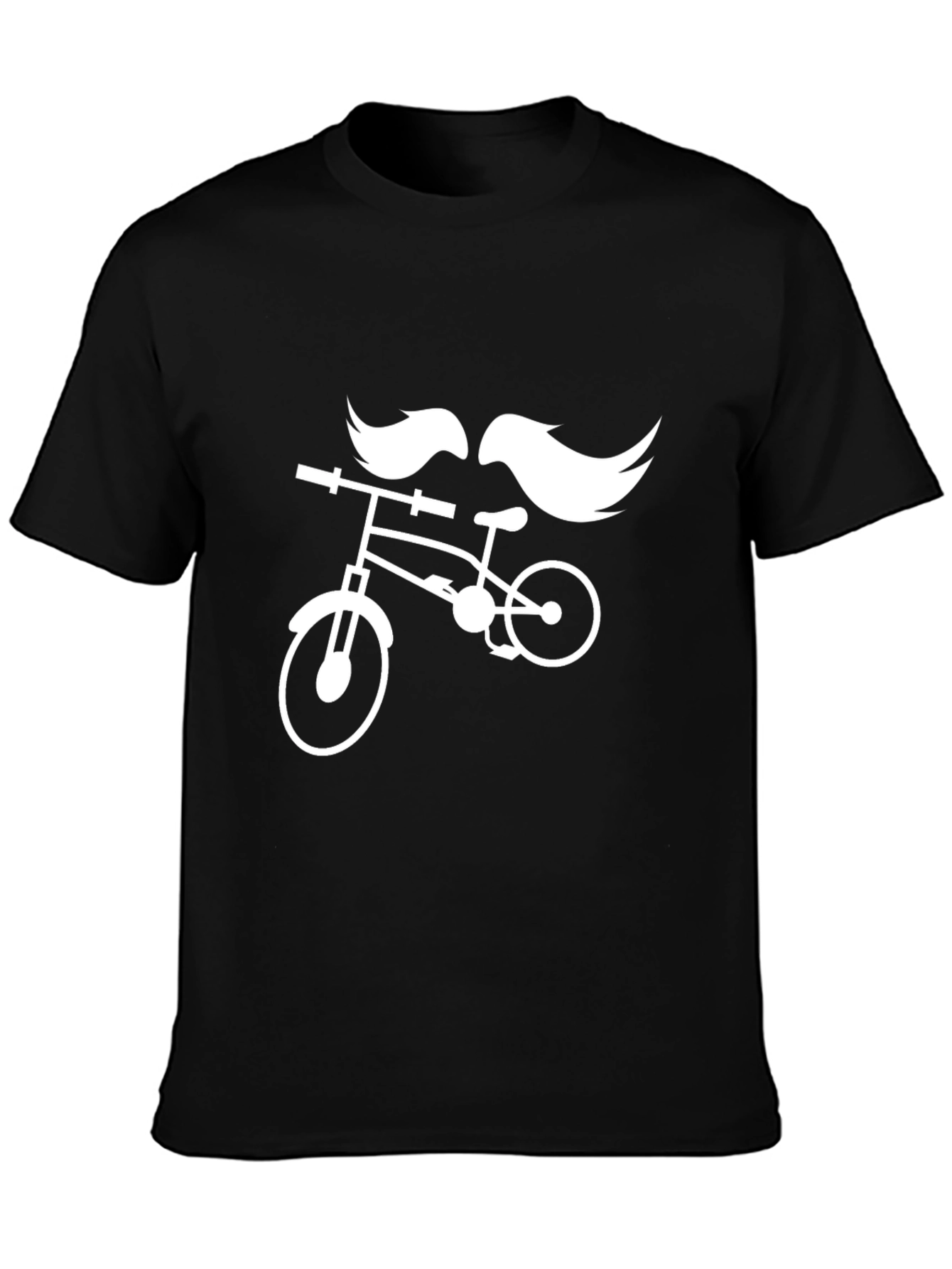 Cool Mustache Bike Black Graphic Tee