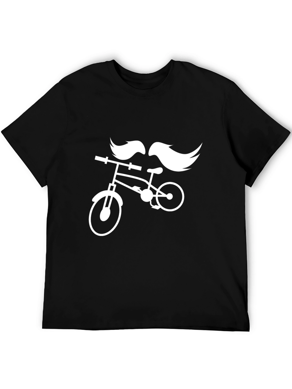 Cool Mustache Bike Black Graphic Tee