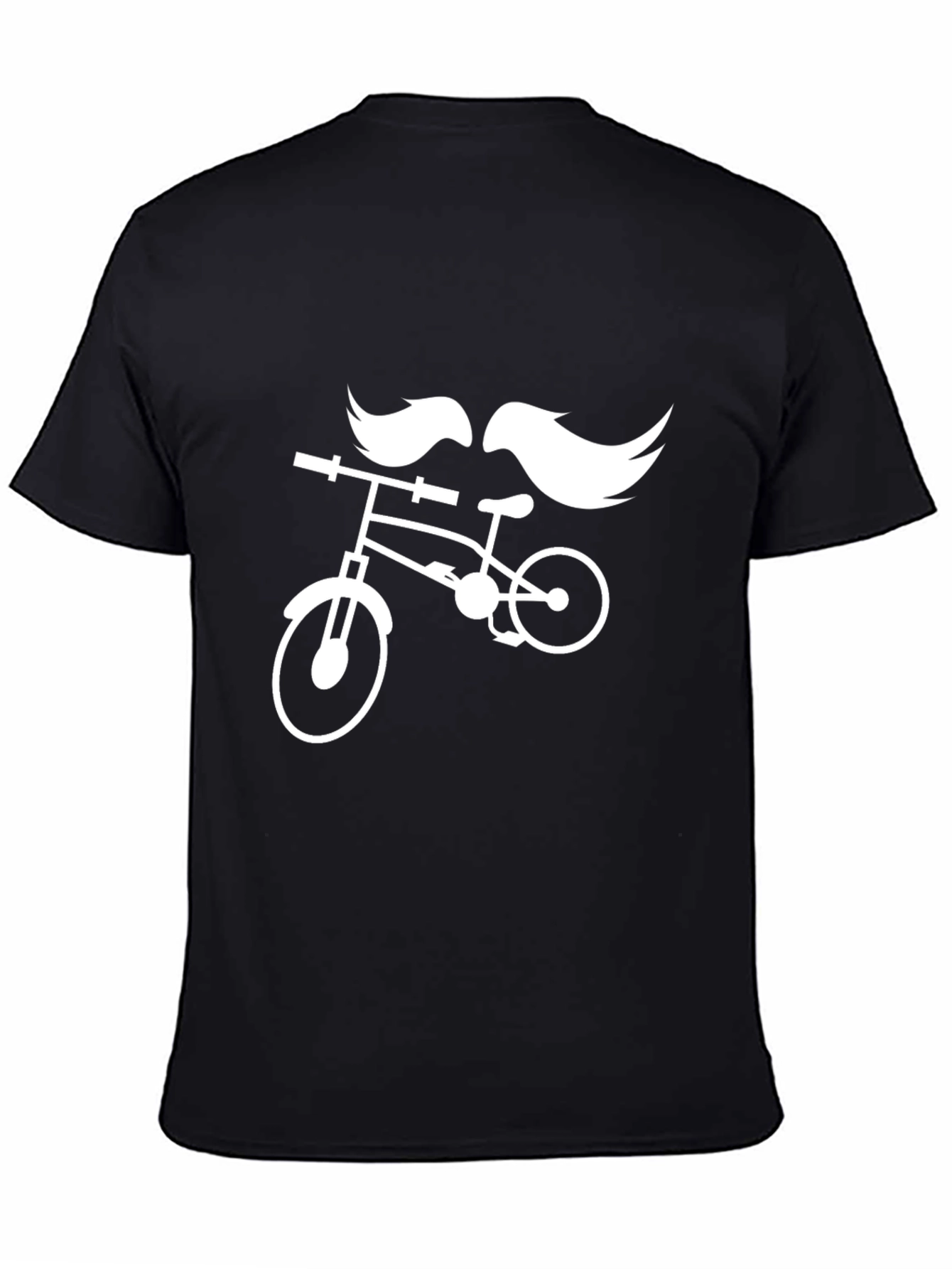 Cool Mustache Bike Black Graphic Tee