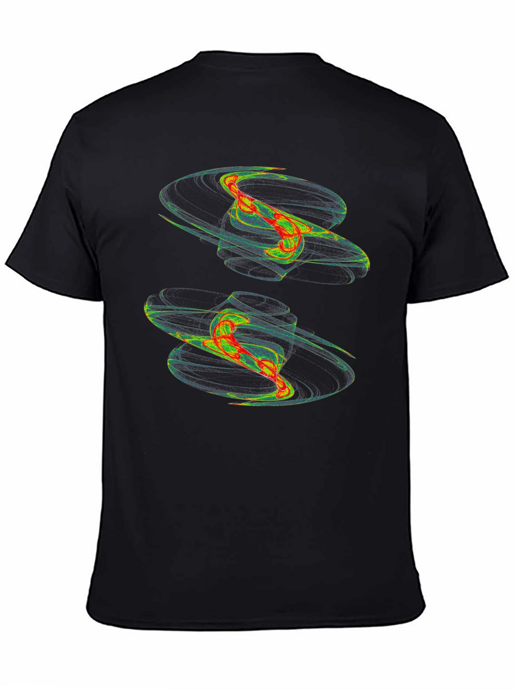 Abstract Vortex Graphic Print Black T-Shirt