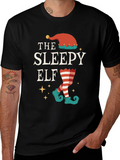 The Sleepy Elf T-Shirt - Holiday Festive
