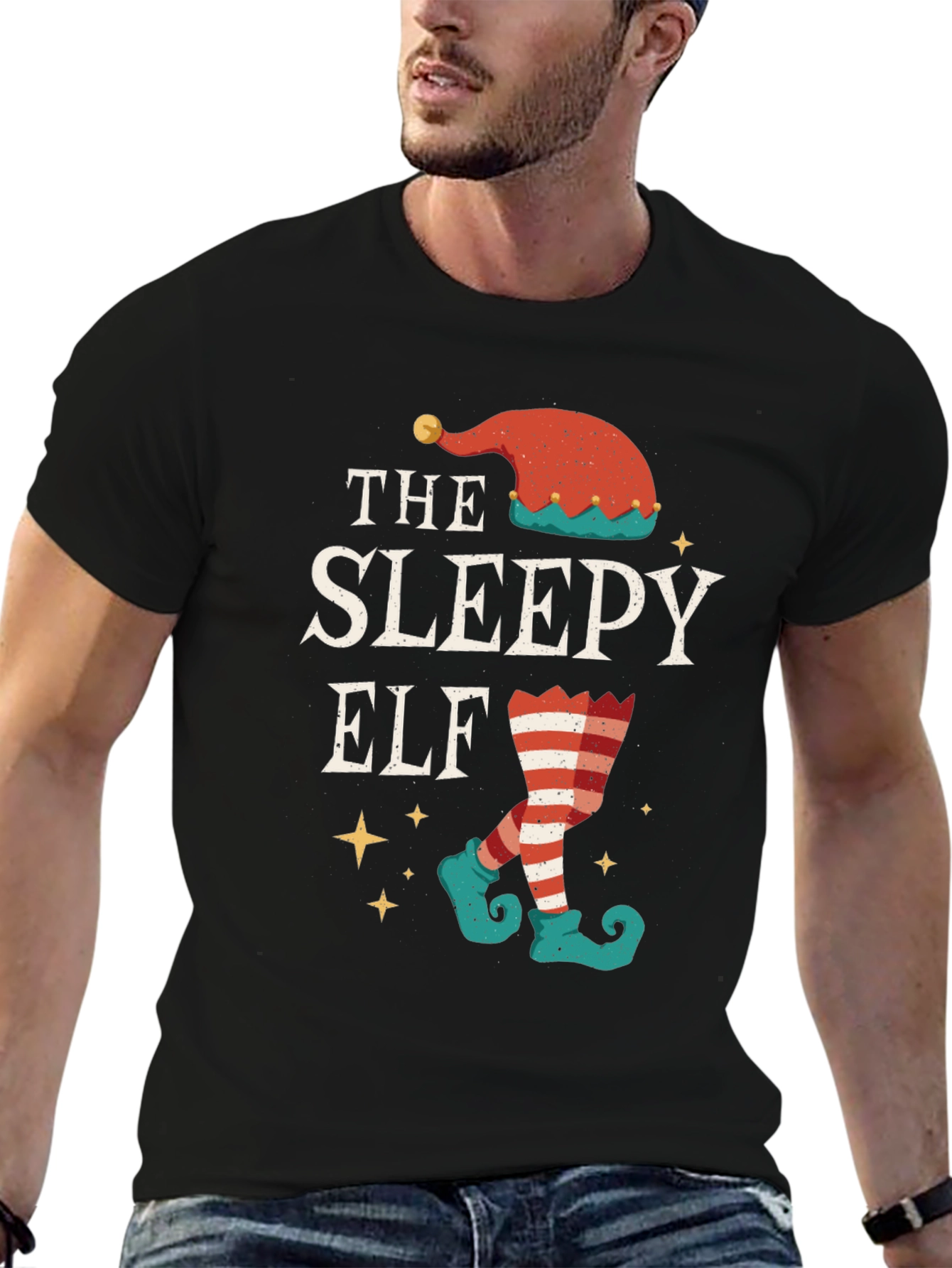 The Sleepy Elf T-Shirt - Holiday Festive