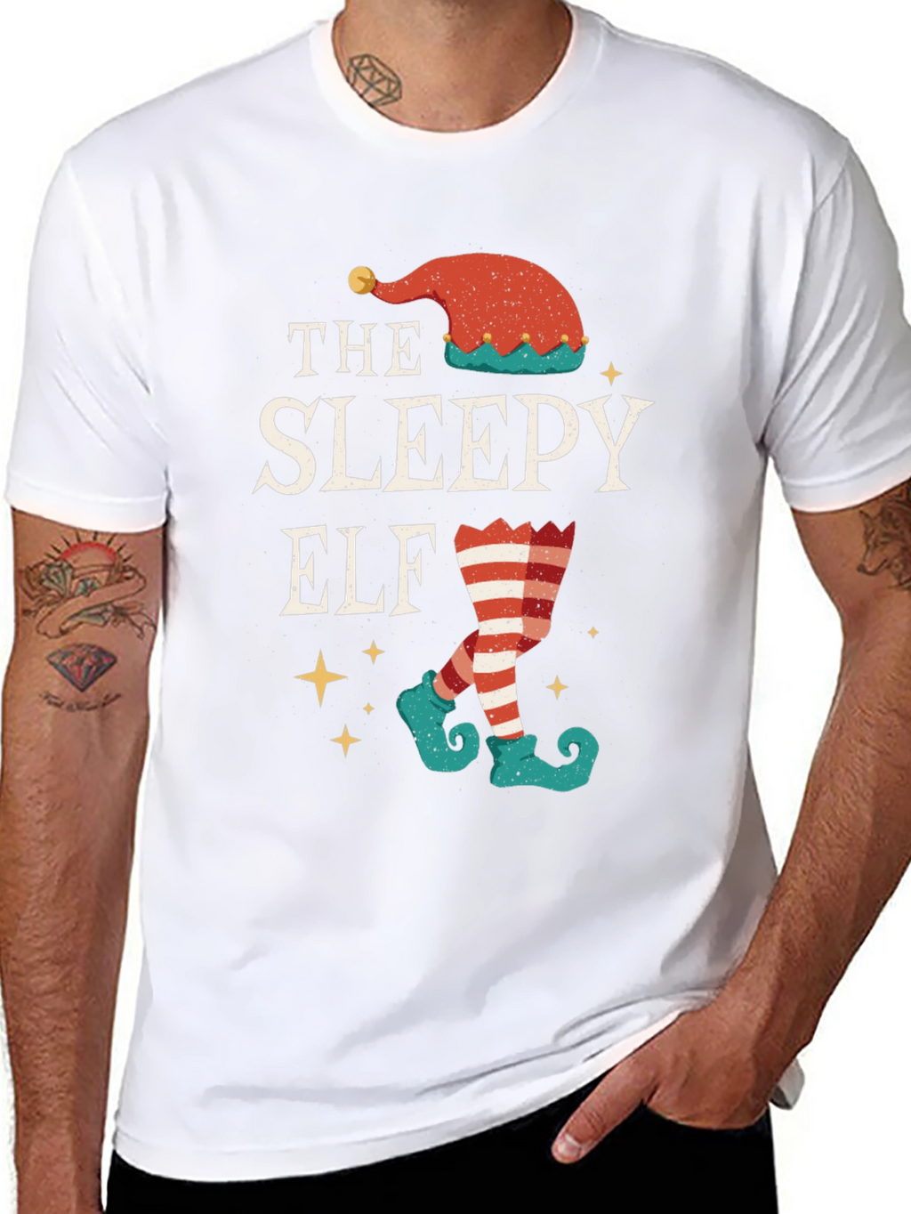 The Sleepy Elf T-Shirt - Holiday Festive