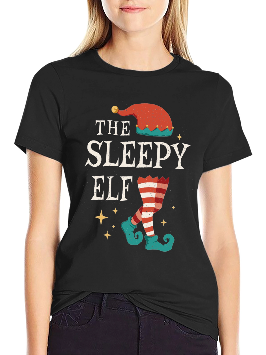 The Sleepy Elf T-Shirt - Holiday Festive