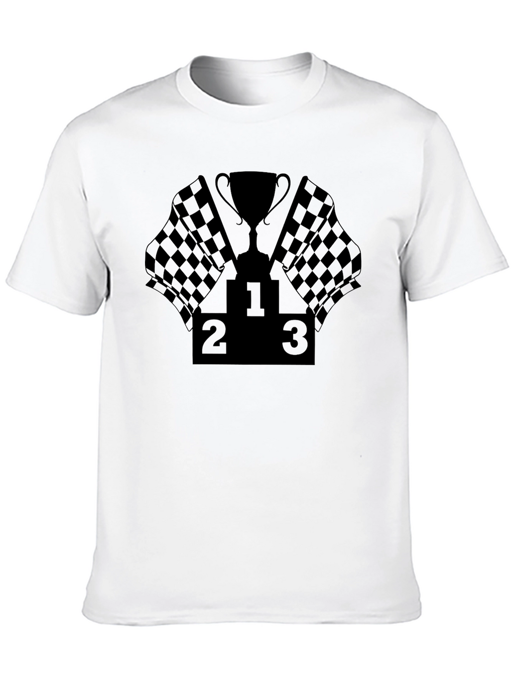 Racing Podium T-Shirt - Checkered Flag Winner Tee