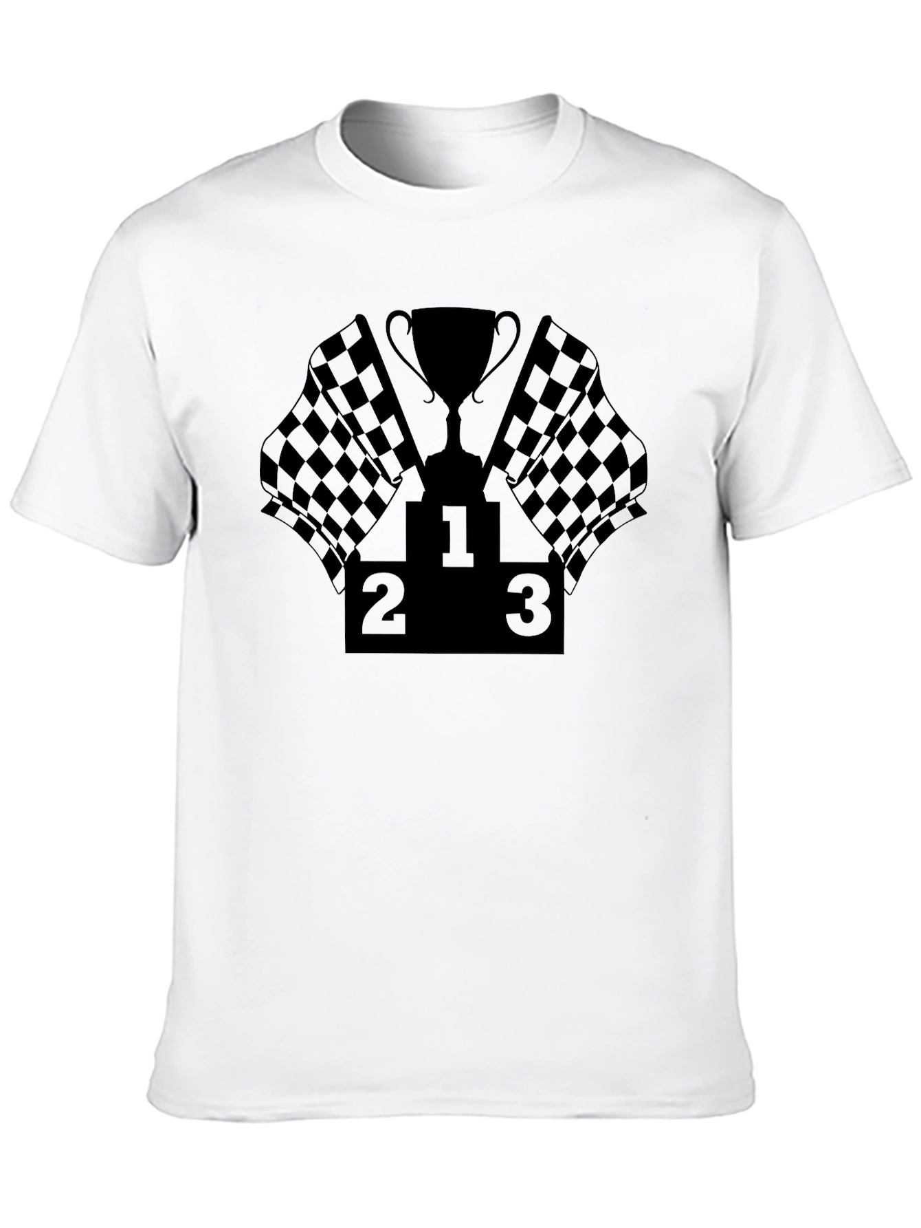 Racing Podium T-Shirt - Checkered Flag Winner Tee