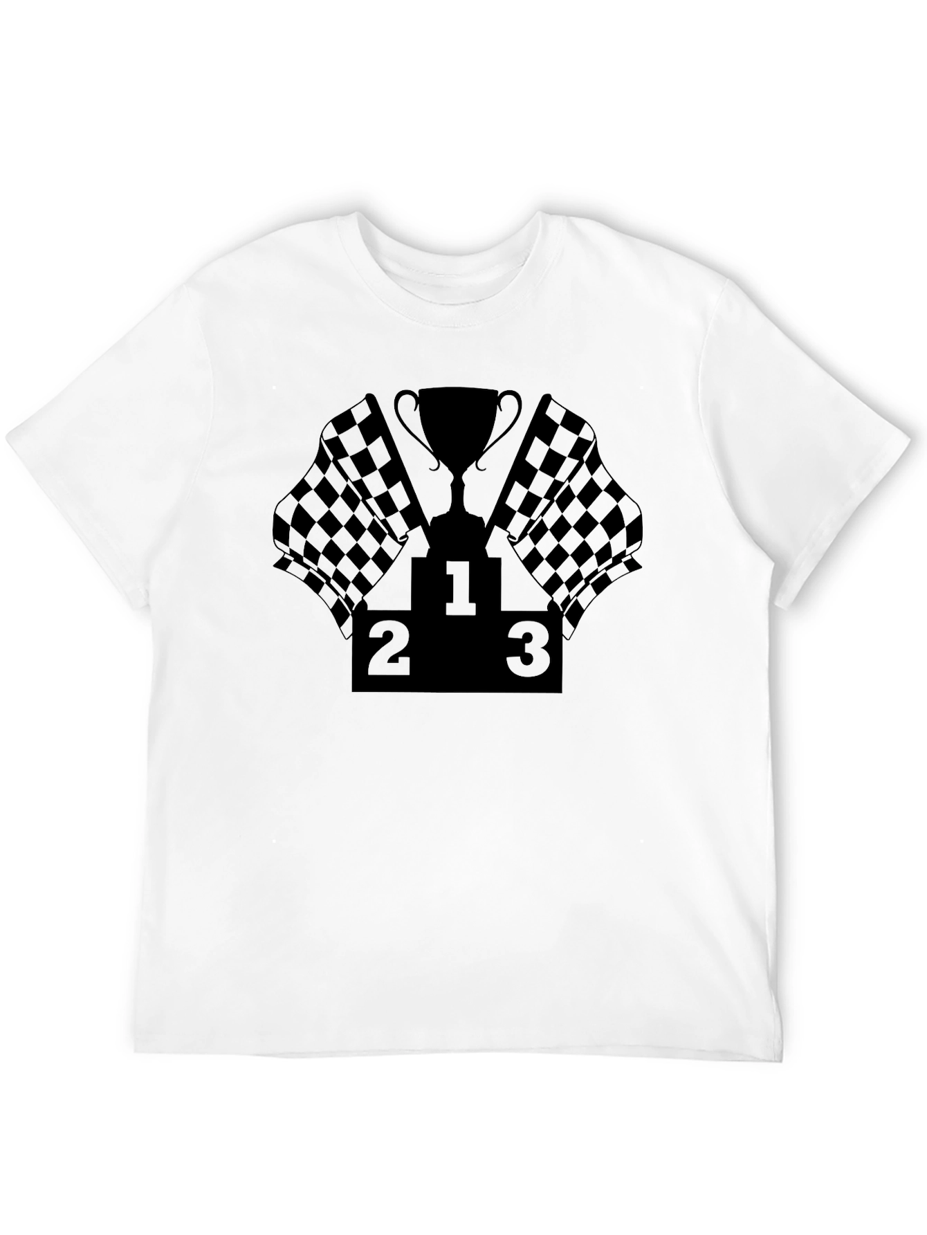 Racing Podium T-Shirt - Checkered Flag Winner Tee