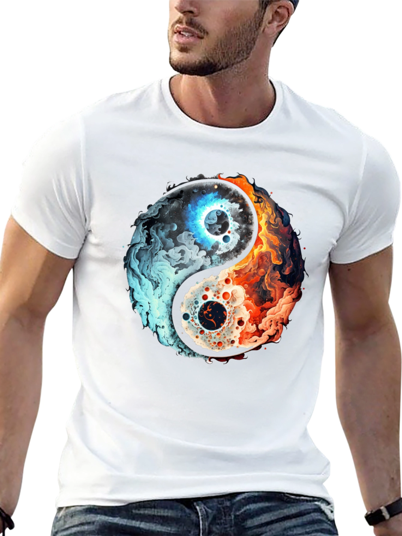 Yin Yang Fire and Ice Graphic Tee