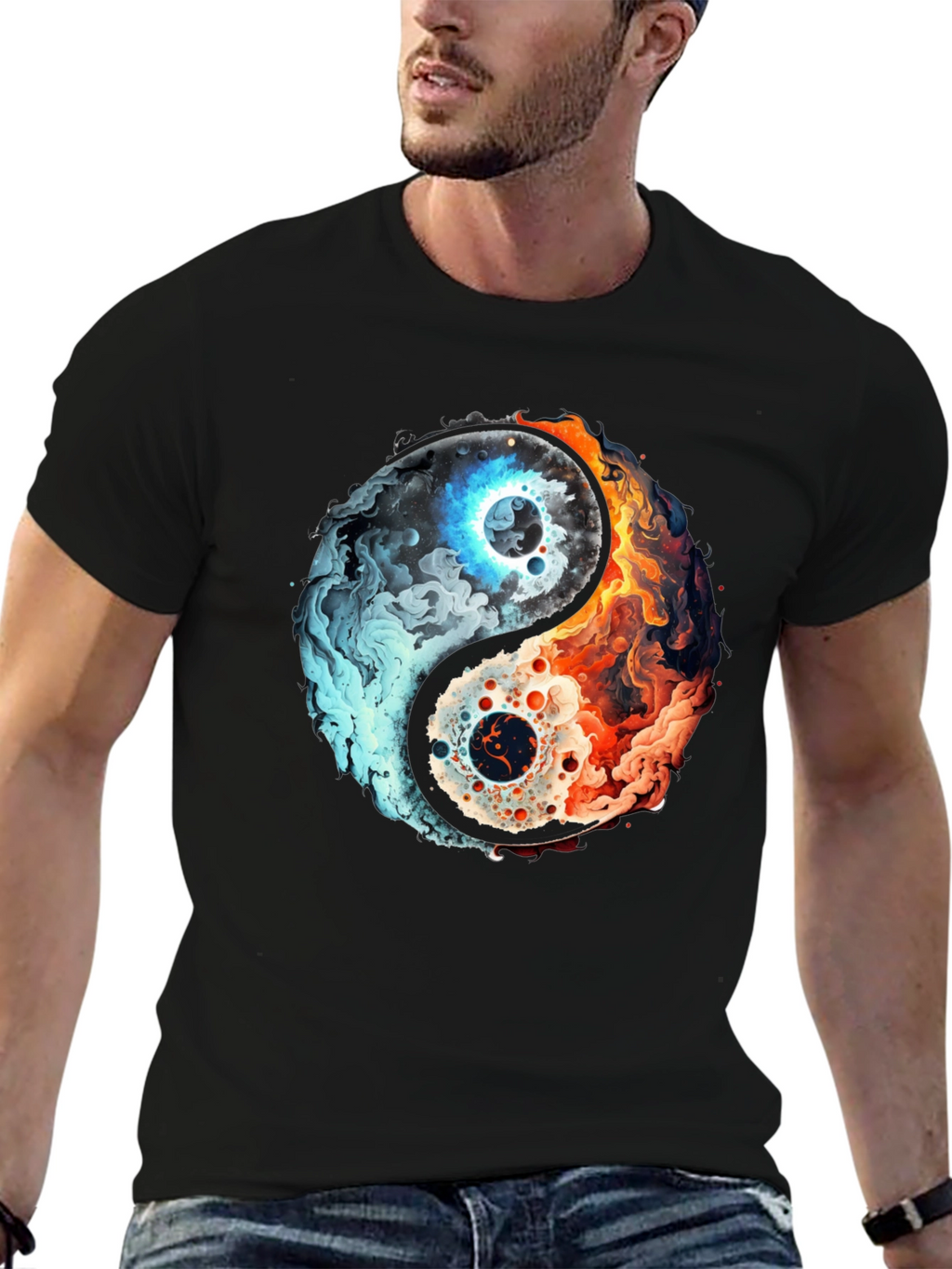 Yin Yang Fire and Ice Graphic Tee