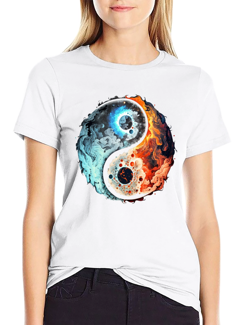 Yin Yang Fire and Ice Graphic Tee