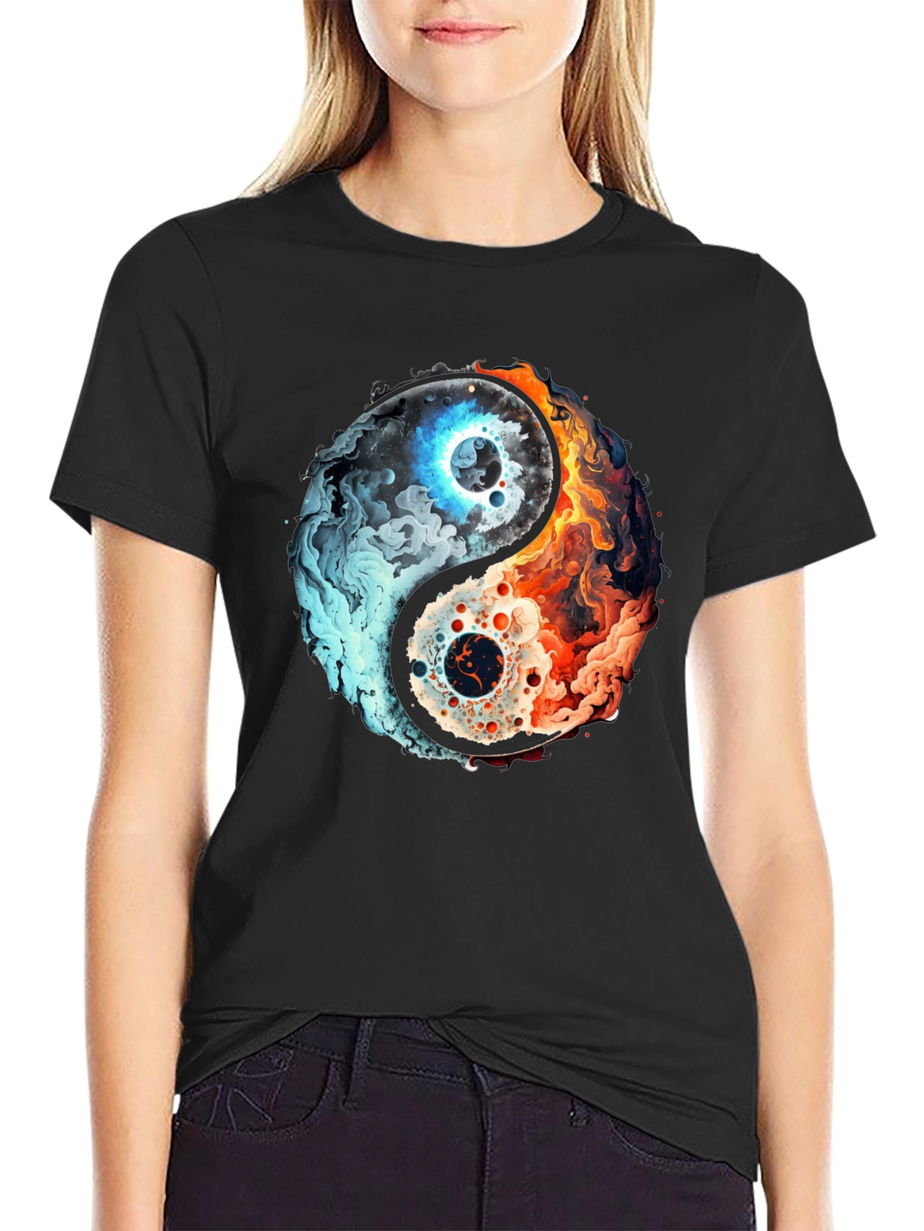 Yin Yang Fire and Ice Graphic Tee