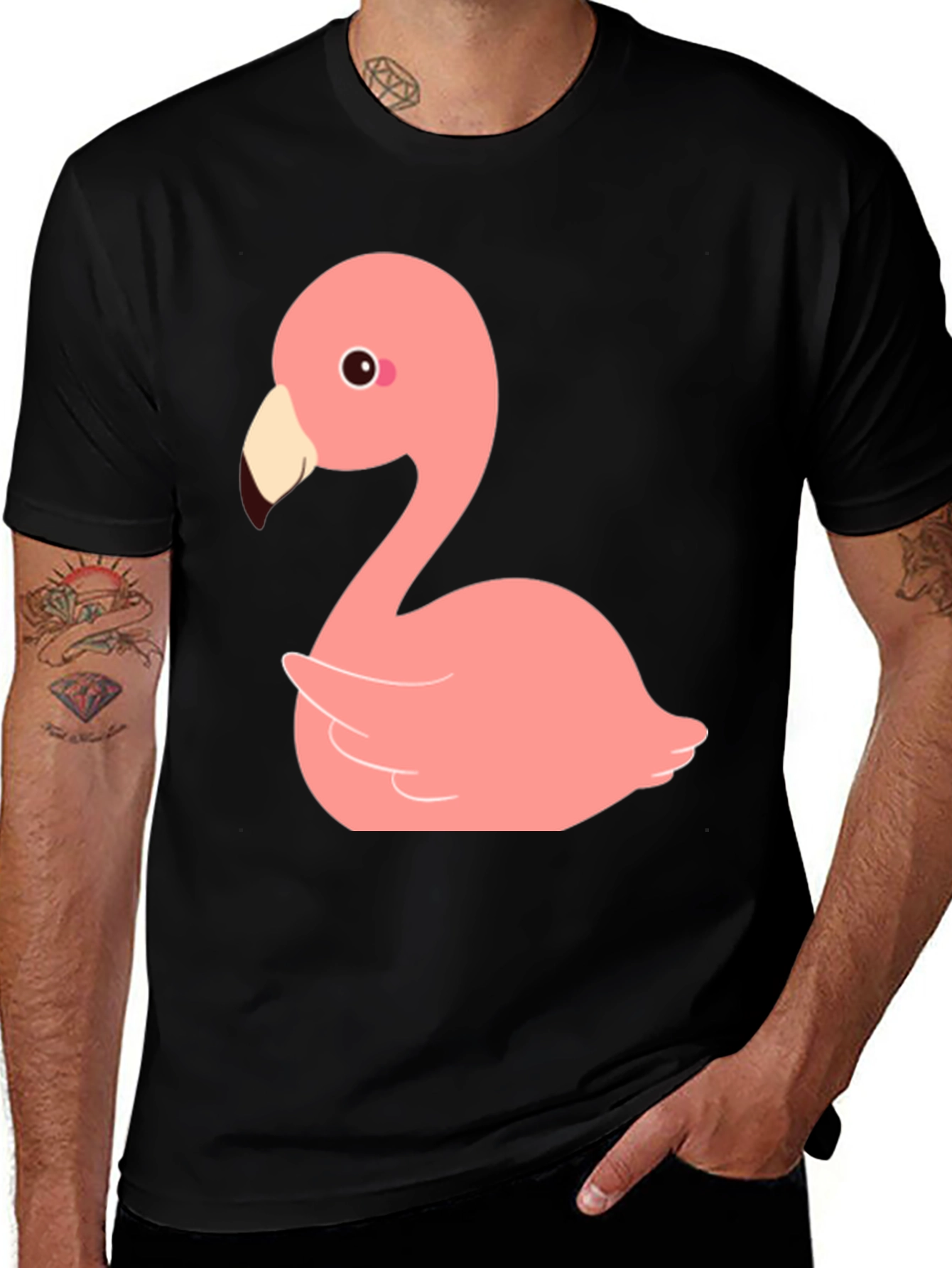 Flamingo Graphic T-Shirt - Mens Black Tee