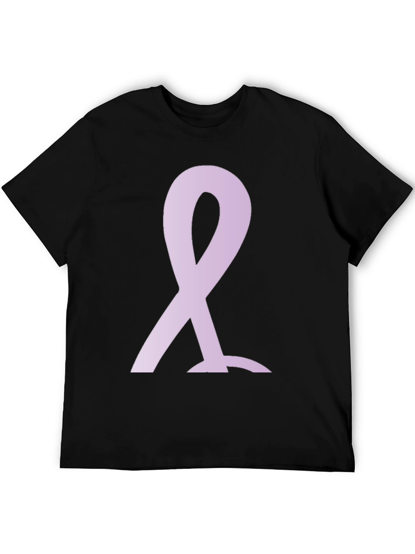 Lavender Ribbon Black T-Shirt: Support and Awareness