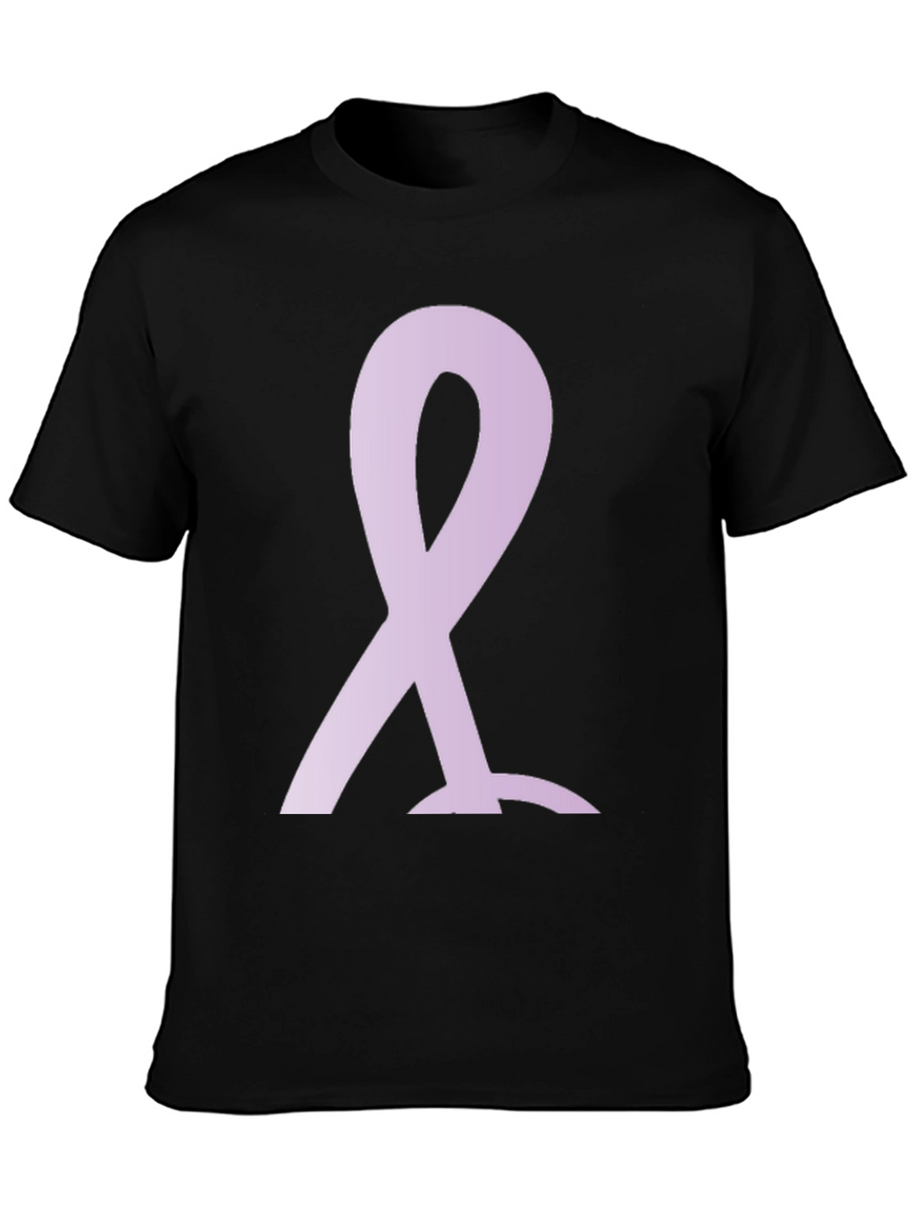 Lavender Ribbon Black T-Shirt: Support and Awareness
