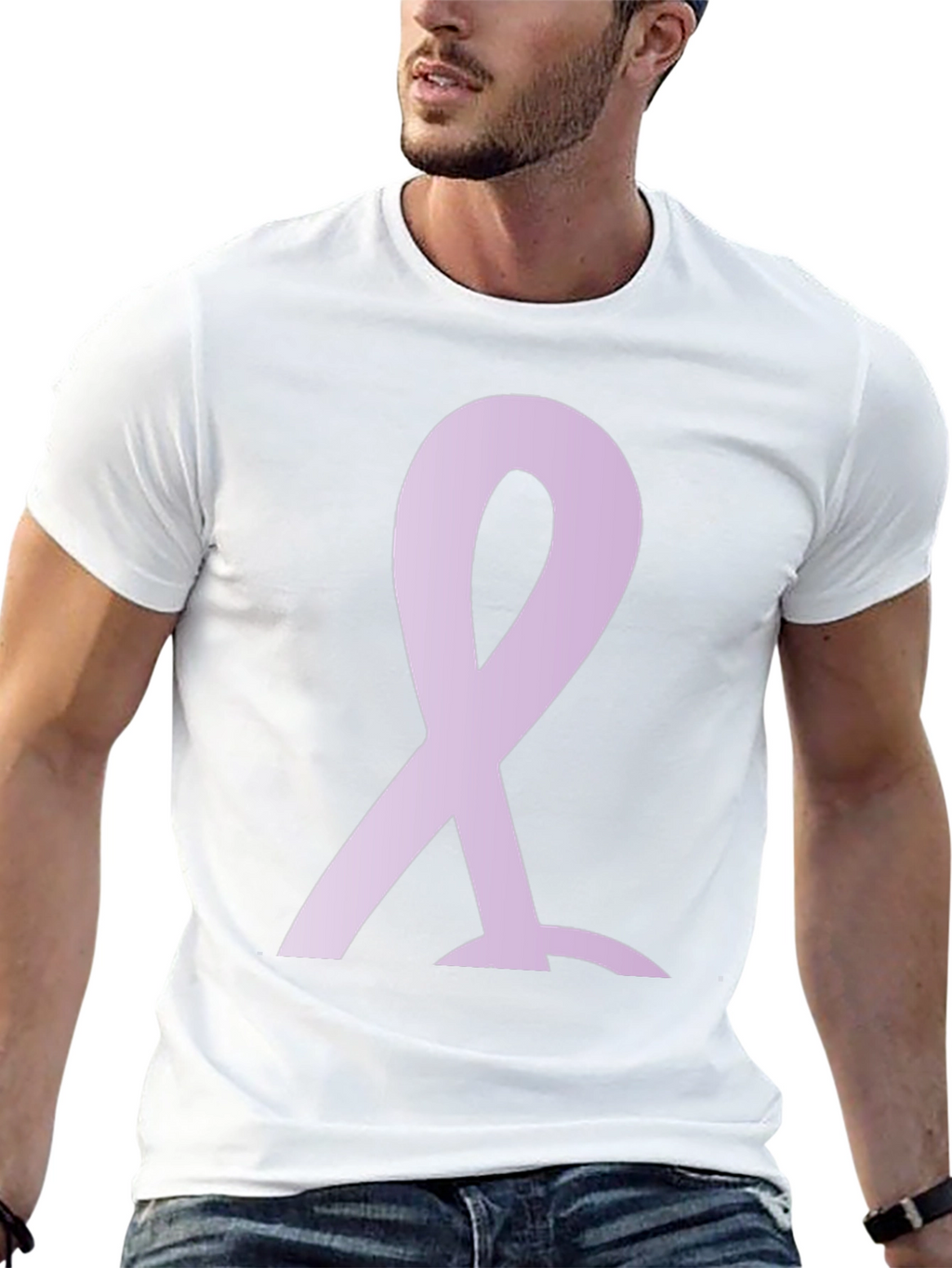 Lavender Ribbon Black T-Shirt: Support and Awareness