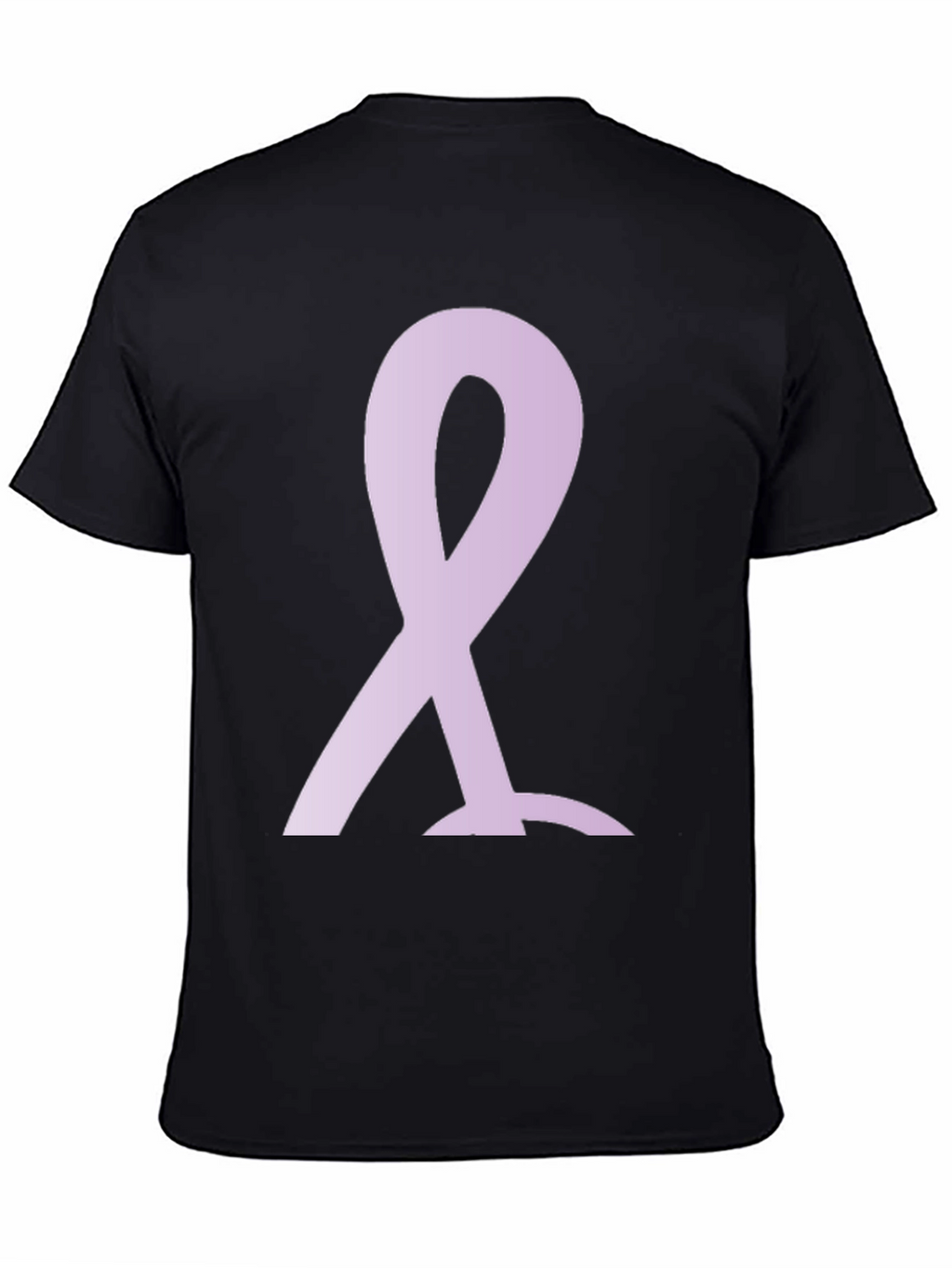 Lavender Ribbon Black T-Shirt: Support and Awareness