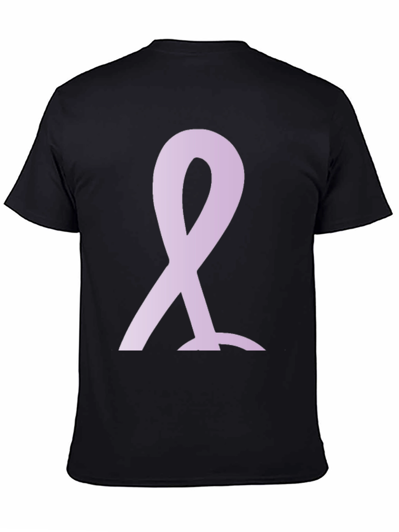 Lavender Ribbon Black T-Shirt: Support and Awareness