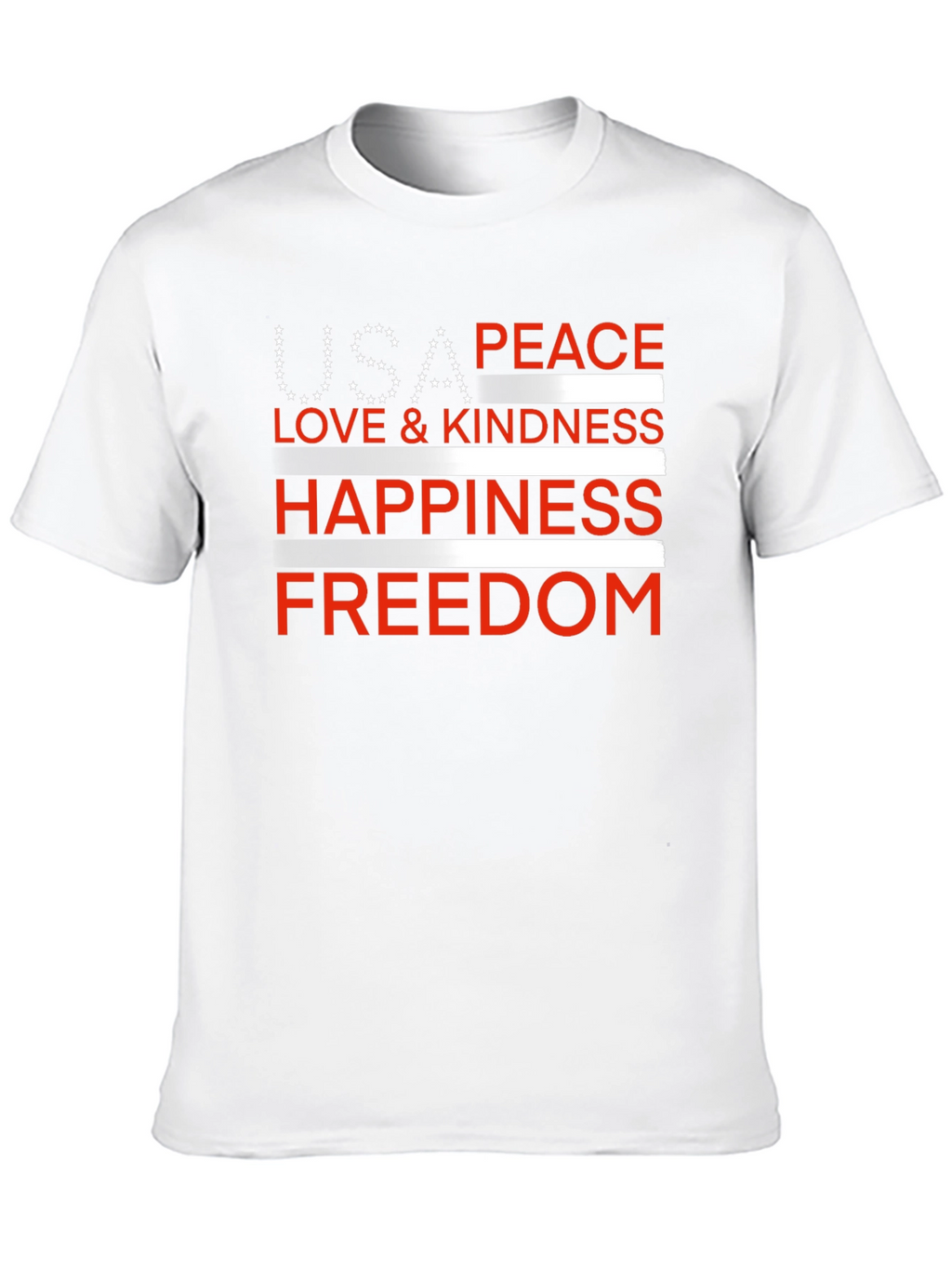 USA Peace Love Happiness Freedom T-Shirt