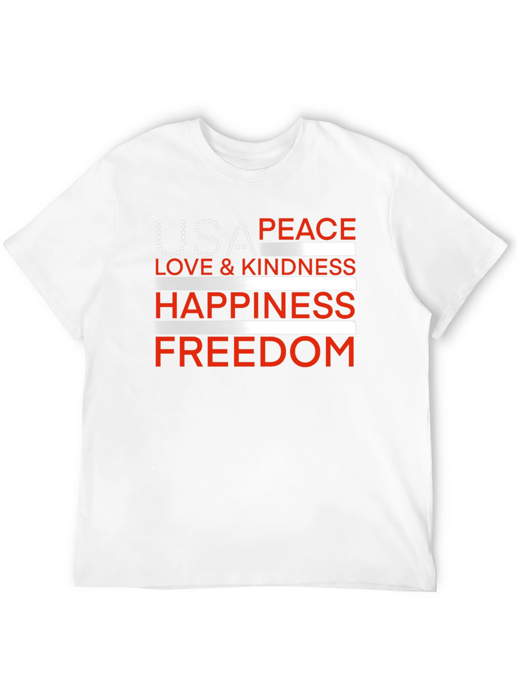 USA Peace Love Happiness Freedom T-Shirt