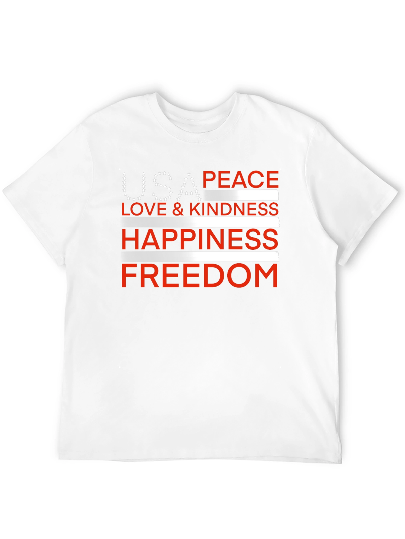 USA Peace Love Happiness Freedom T-Shirt