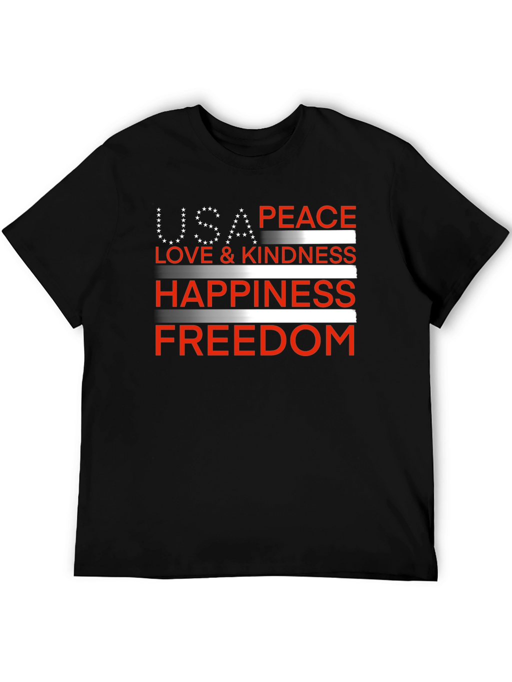USA Peace Love Happiness Freedom T-Shirt