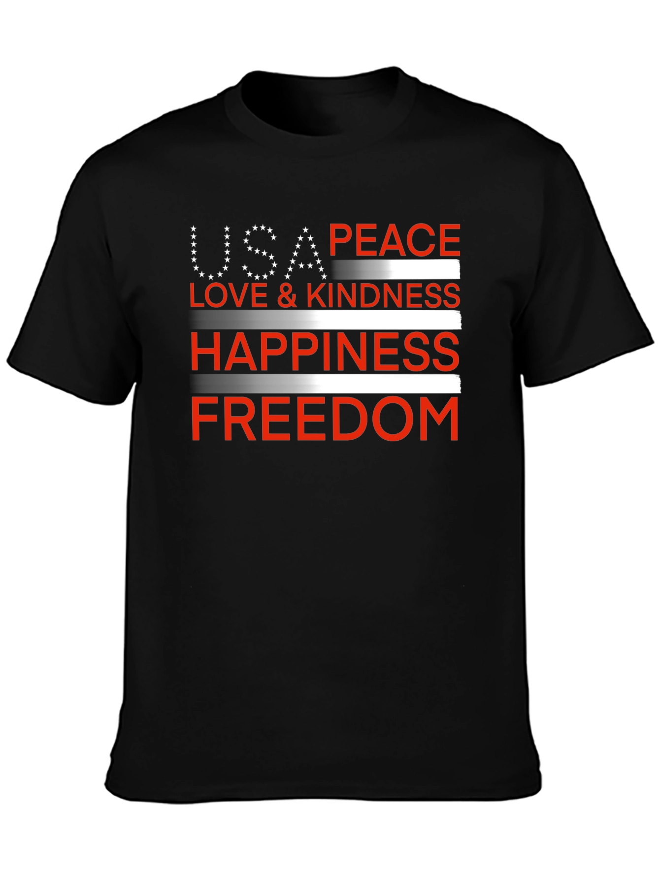 USA Peace Love Happiness Freedom T-Shirt