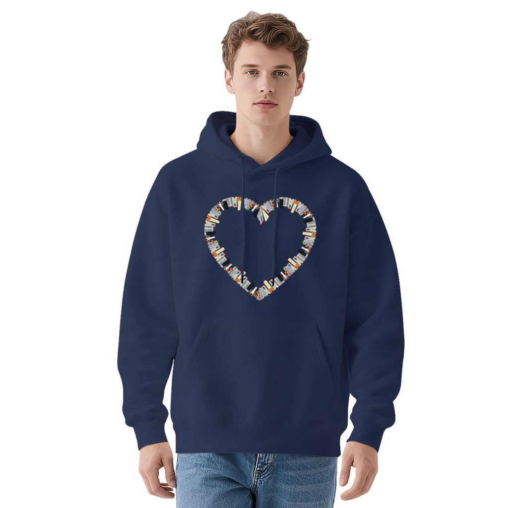 Mosaic Heart Hoodie - Love Art Graphic Sweatshirt for Valentine's Day & Romance