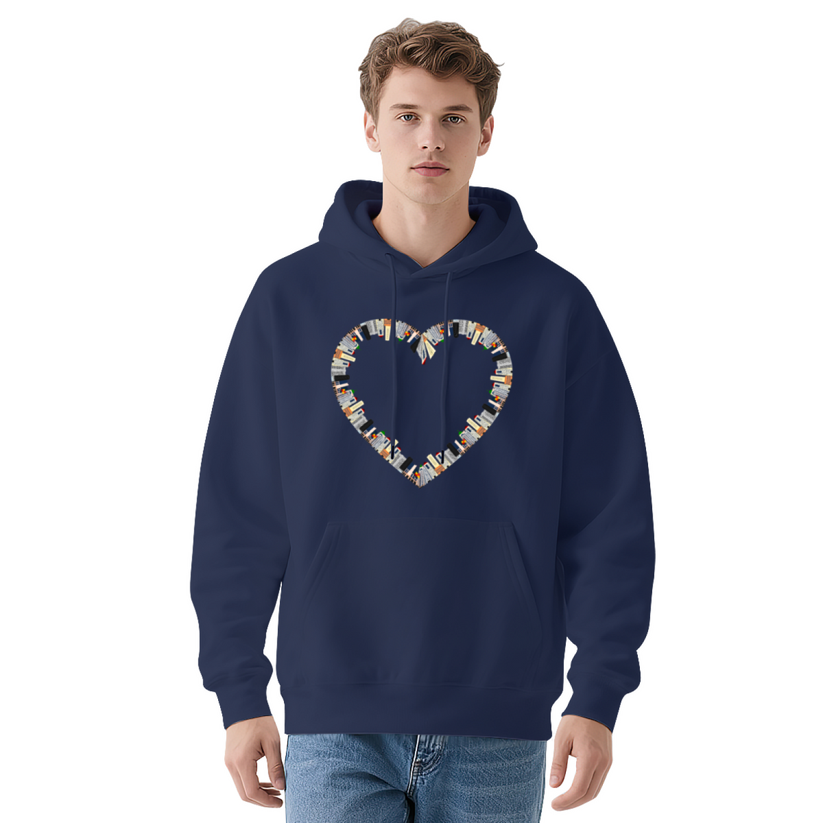 Mosaic Heart Hoodie - Love Art Graphic Sweatshirt for Valentine's Day & Romance