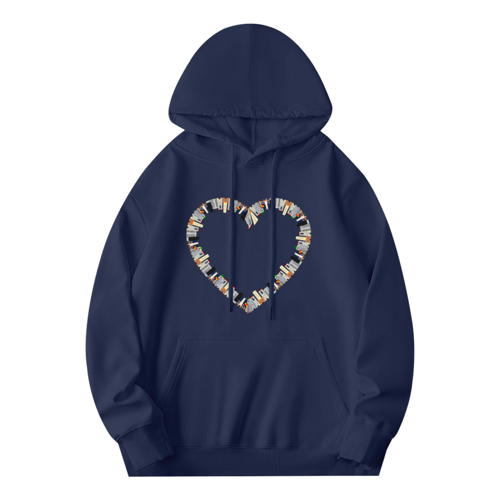 Mosaic Heart Hoodie - Love Art Graphic Sweatshirt for Valentine's Day & Romance