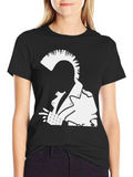 Punk Rock Graphic Tee - Bold Black Cotton T-Shirt