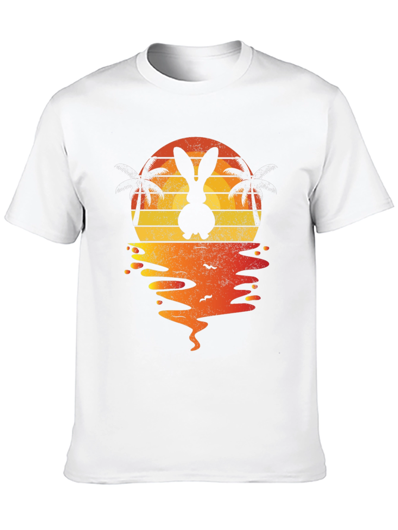 Bunny Sunset T-Shirt - Tropical Easter Vibes