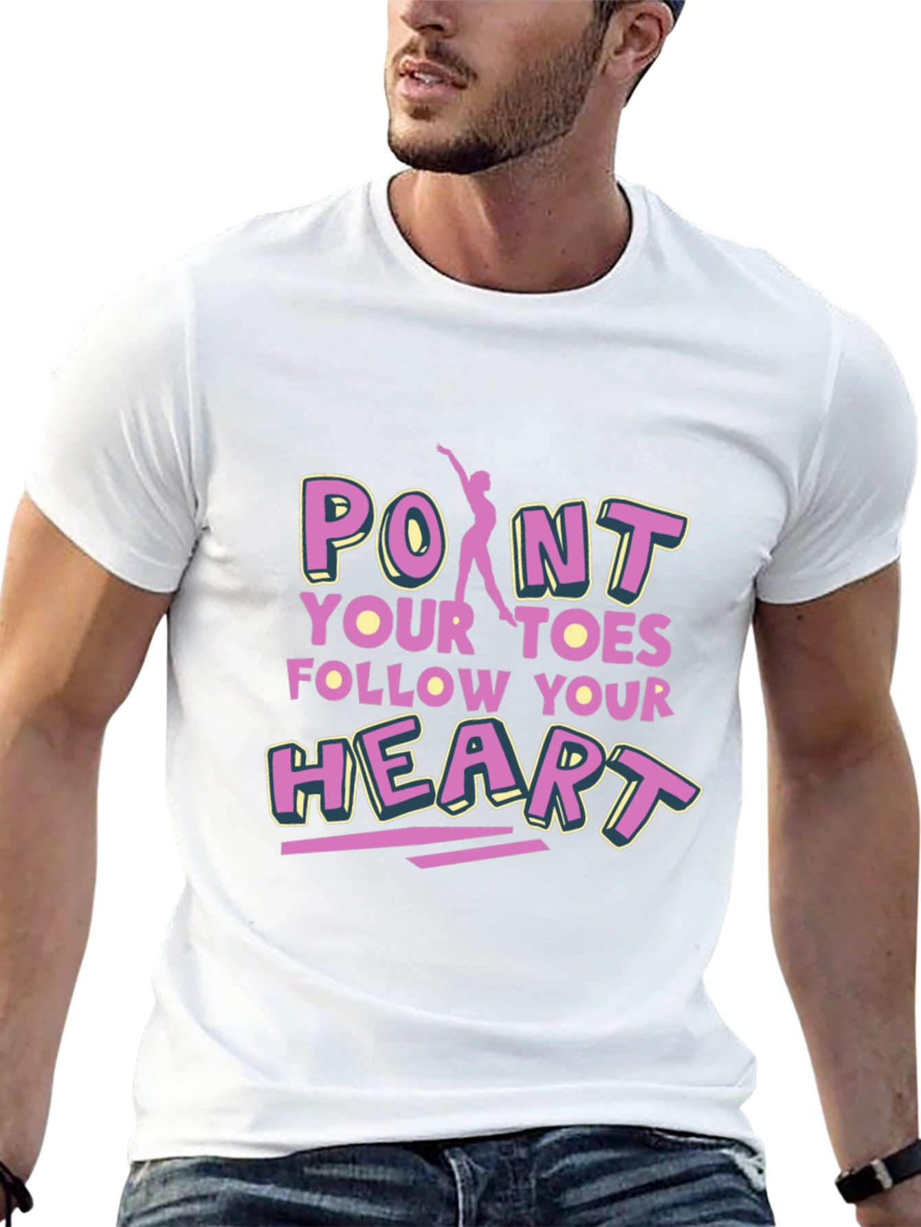 Point Your Toes Follow Your Heart Black T-Shirt