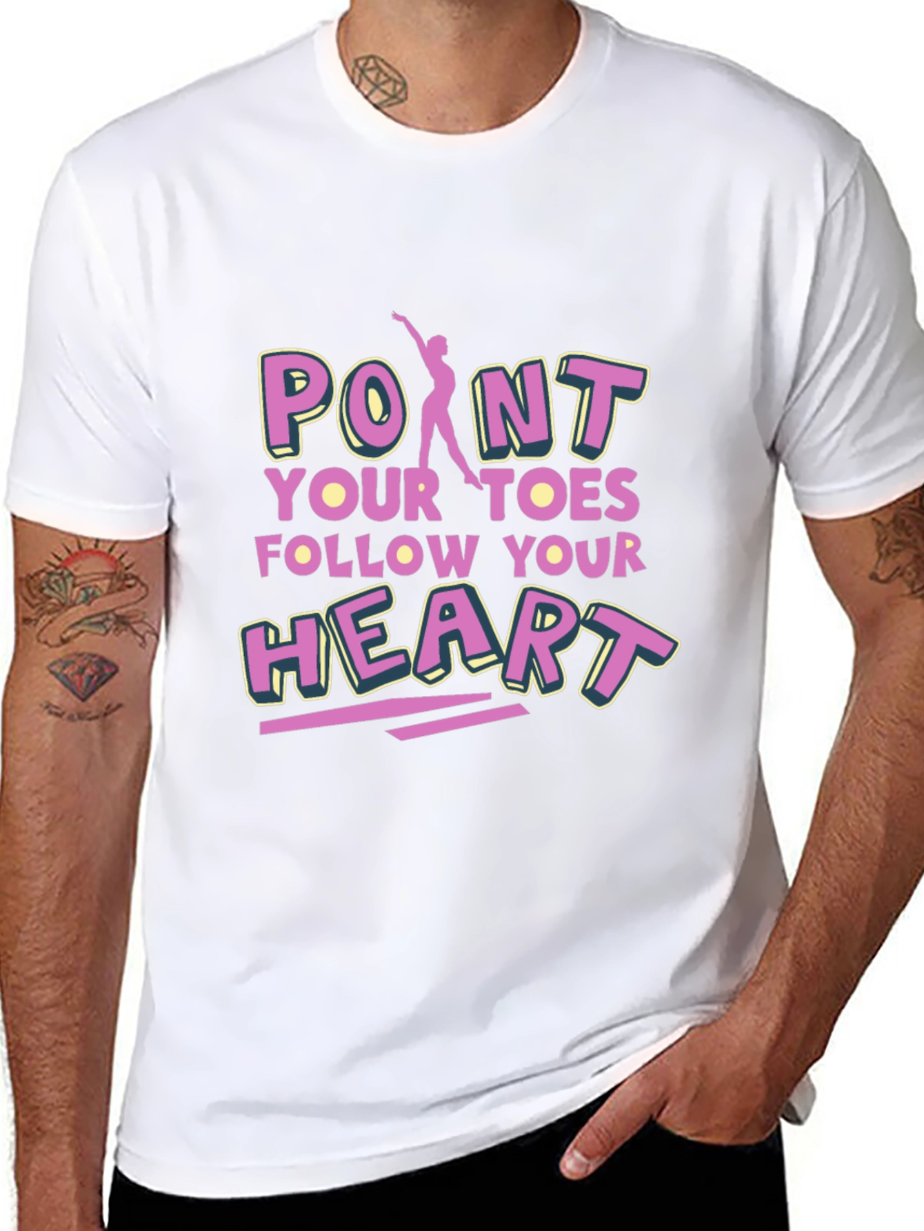 Point Your Toes Follow Your Heart Black T-Shirt