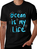 Ocean is My Life Graphic Tee - Black