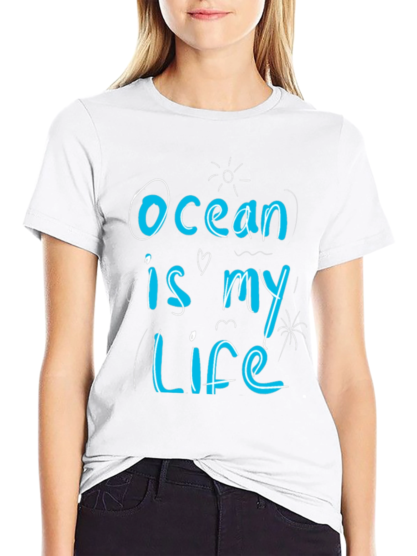 Ocean is My Life Graphic Tee - Black