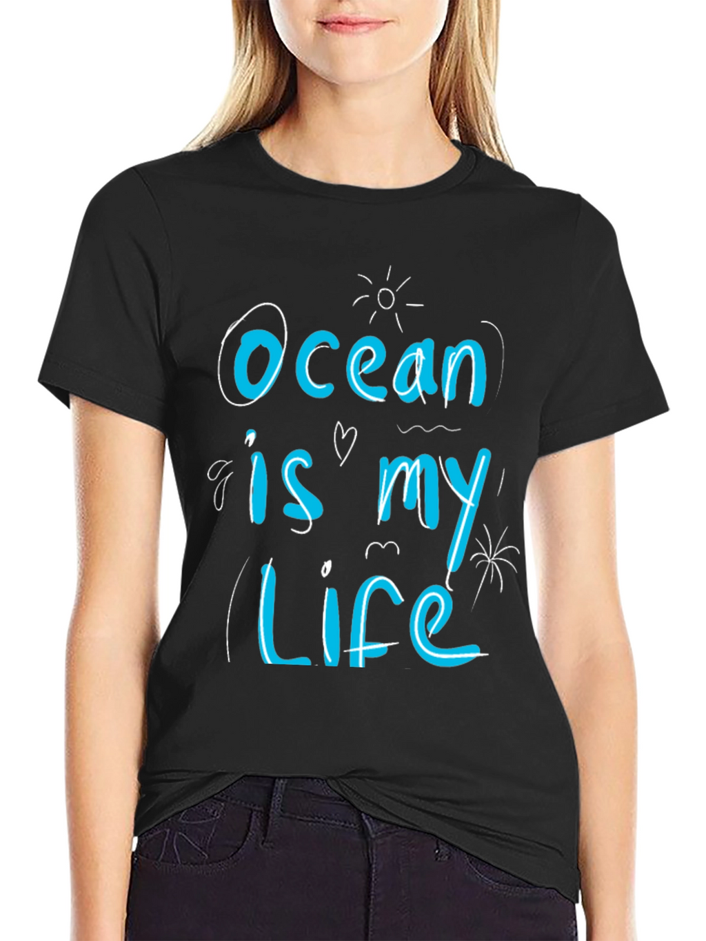 Ocean is My Life Graphic Tee - Black