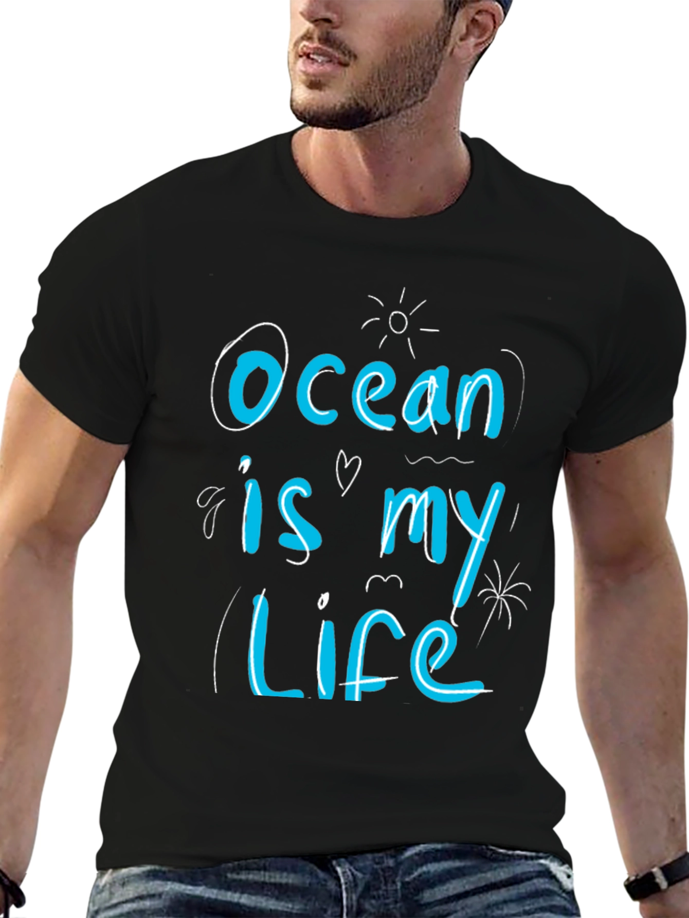 Ocean is My Life Graphic Tee - Black
