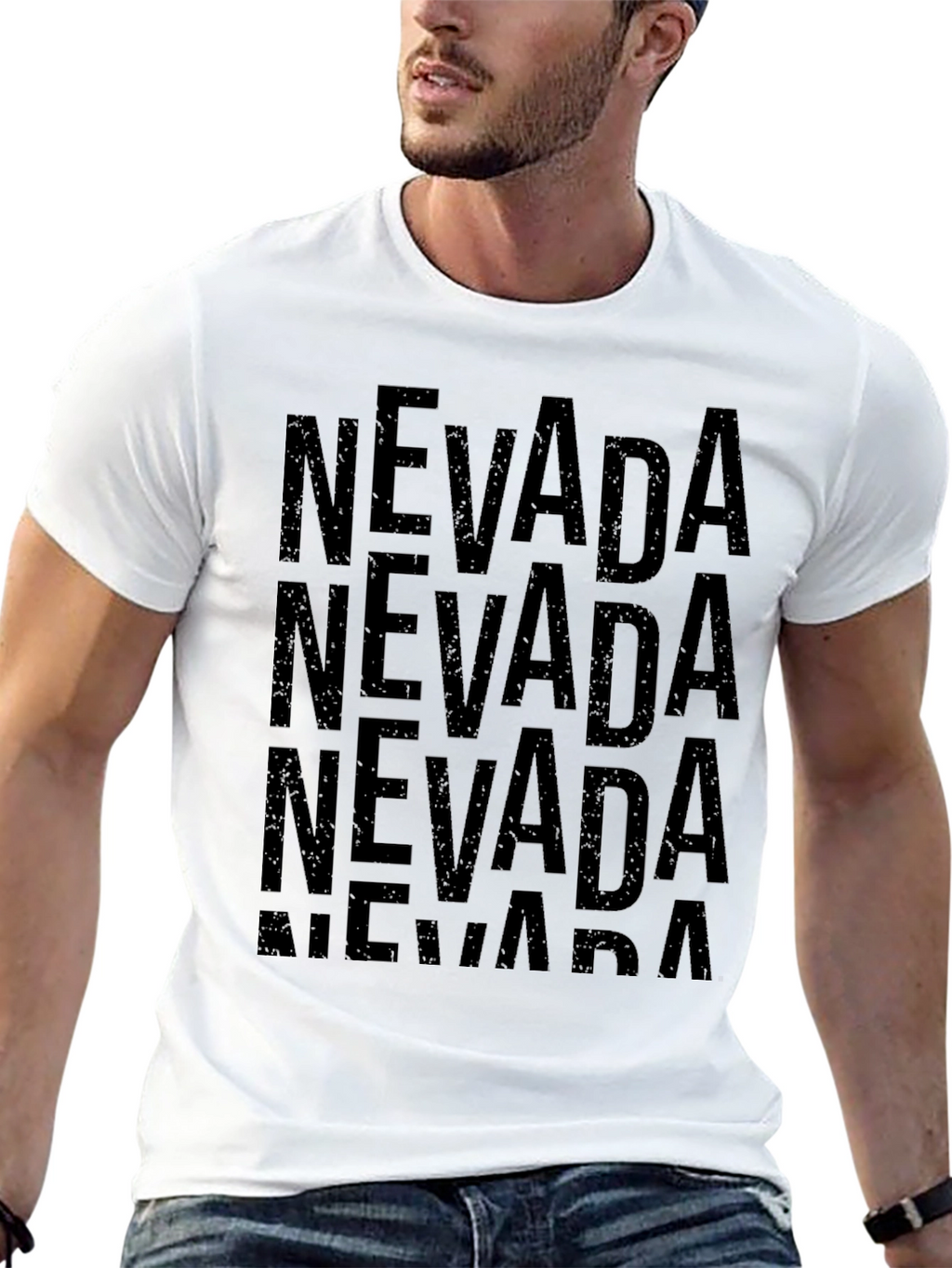 Nevada Graphic Print Black T-Shirt