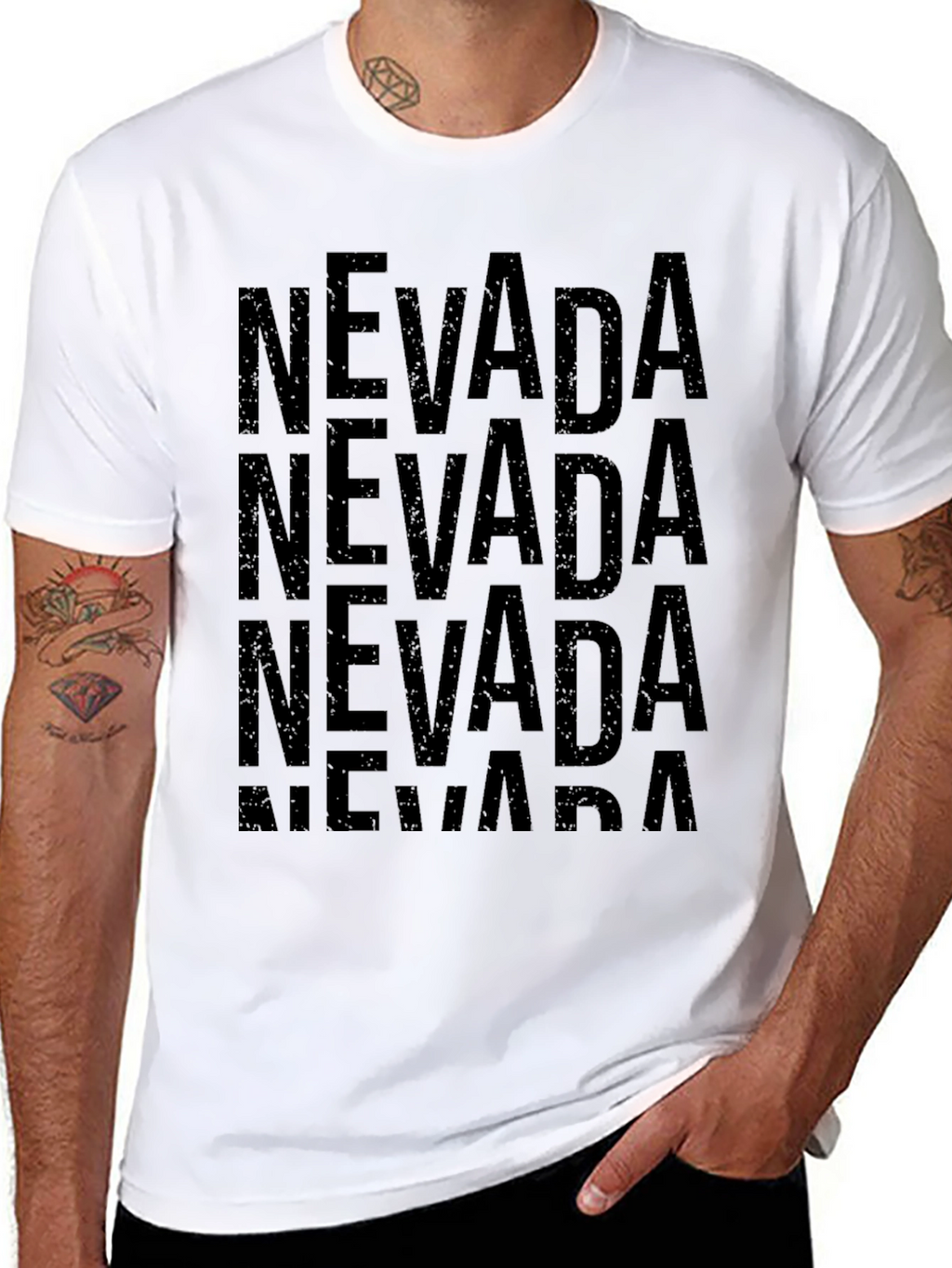 Nevada Graphic Print Black T-Shirt
