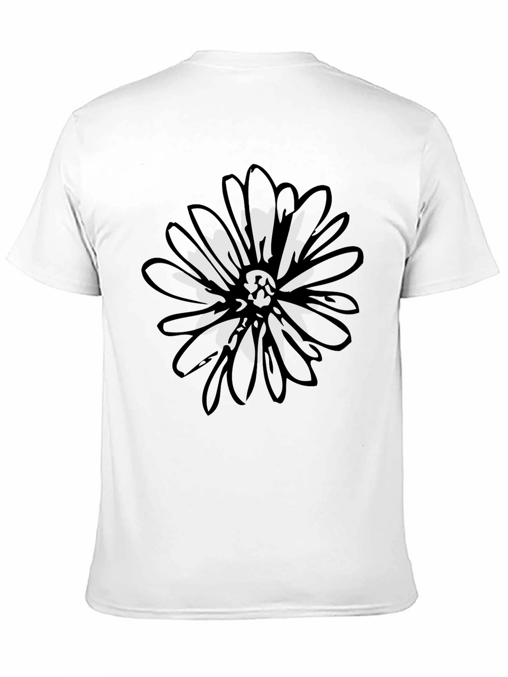 Black Floral Graphic T-Shirt - Casual Mens Tee