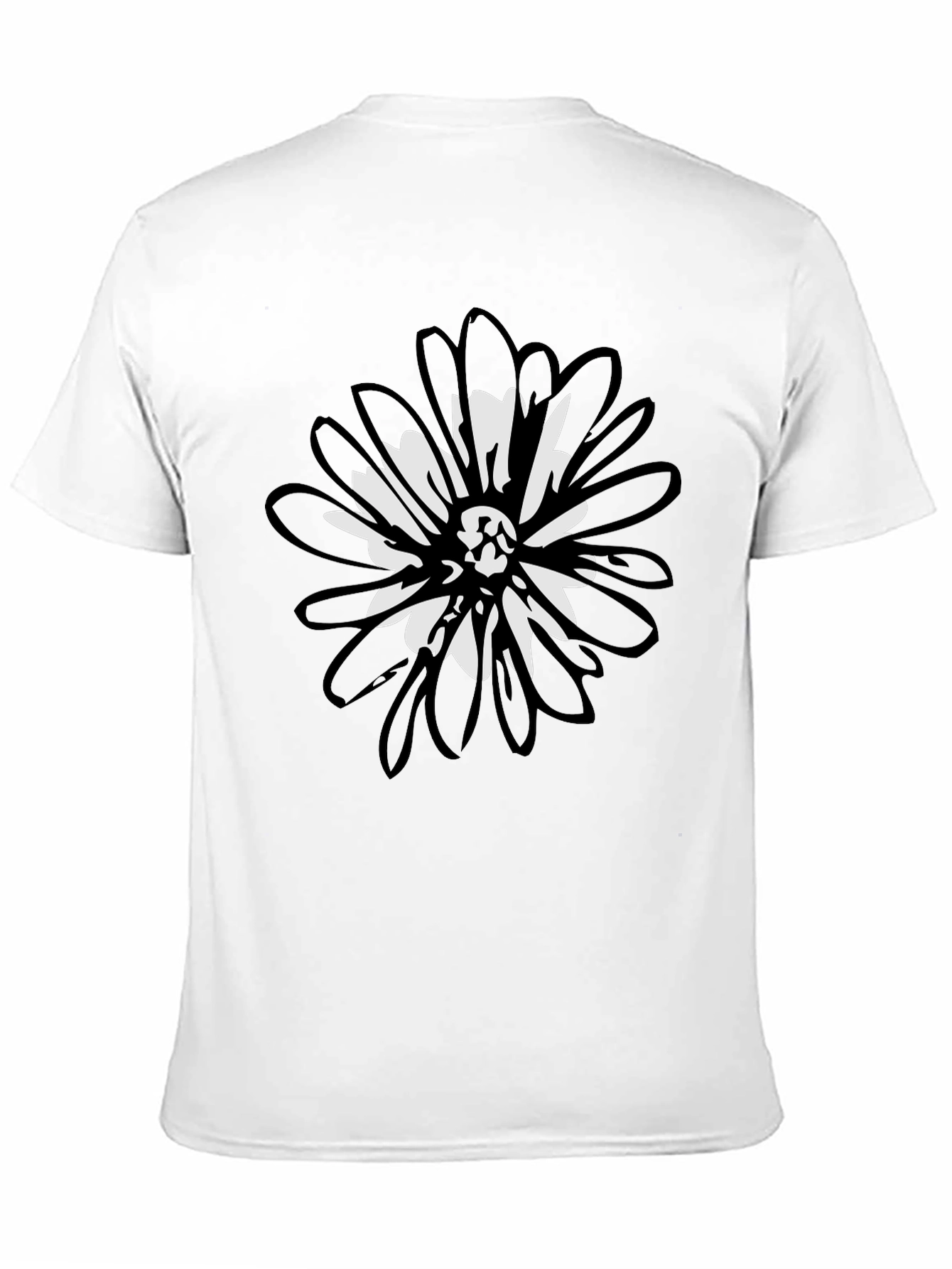 Black Floral Graphic T-Shirt - Casual Mens Tee