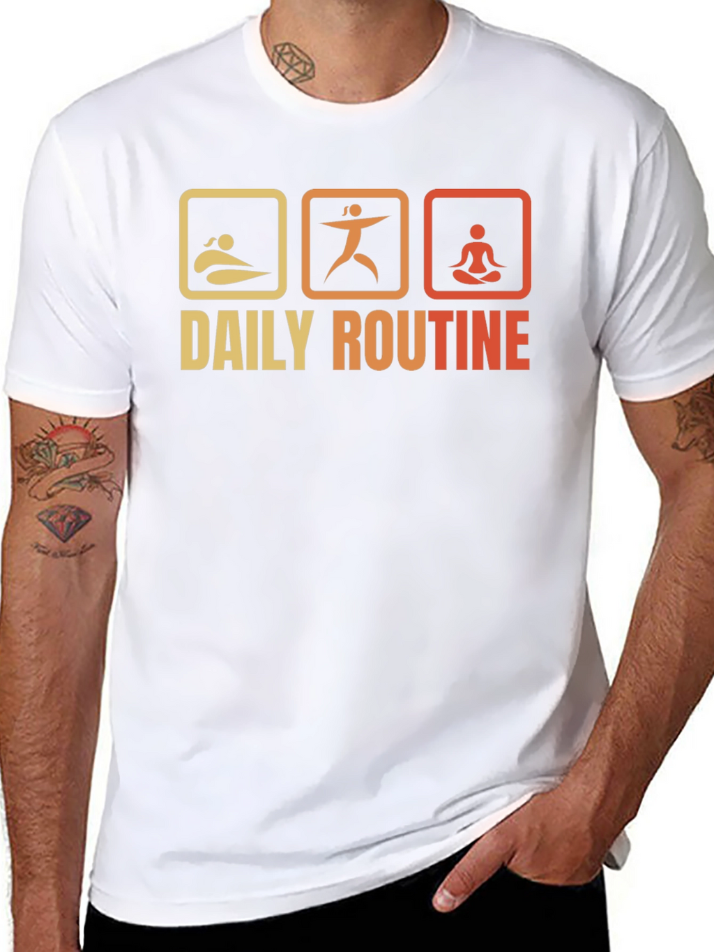 Daily Routine T-Shirt - Swim Exercise Meditate